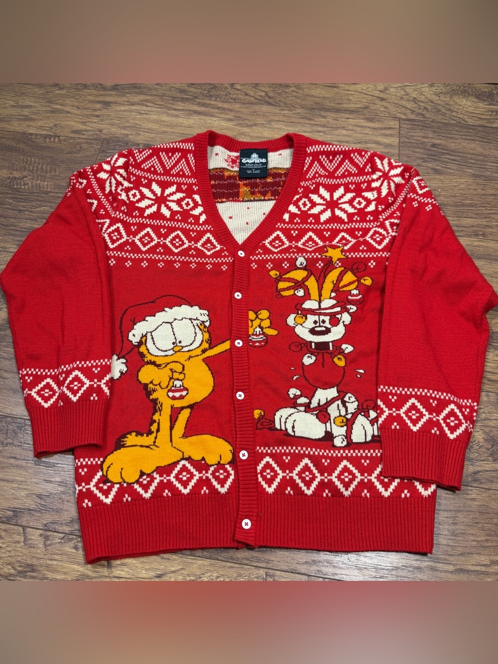 Garfield Christmas Cardigan Sweater – Men’s Size M Worn Once